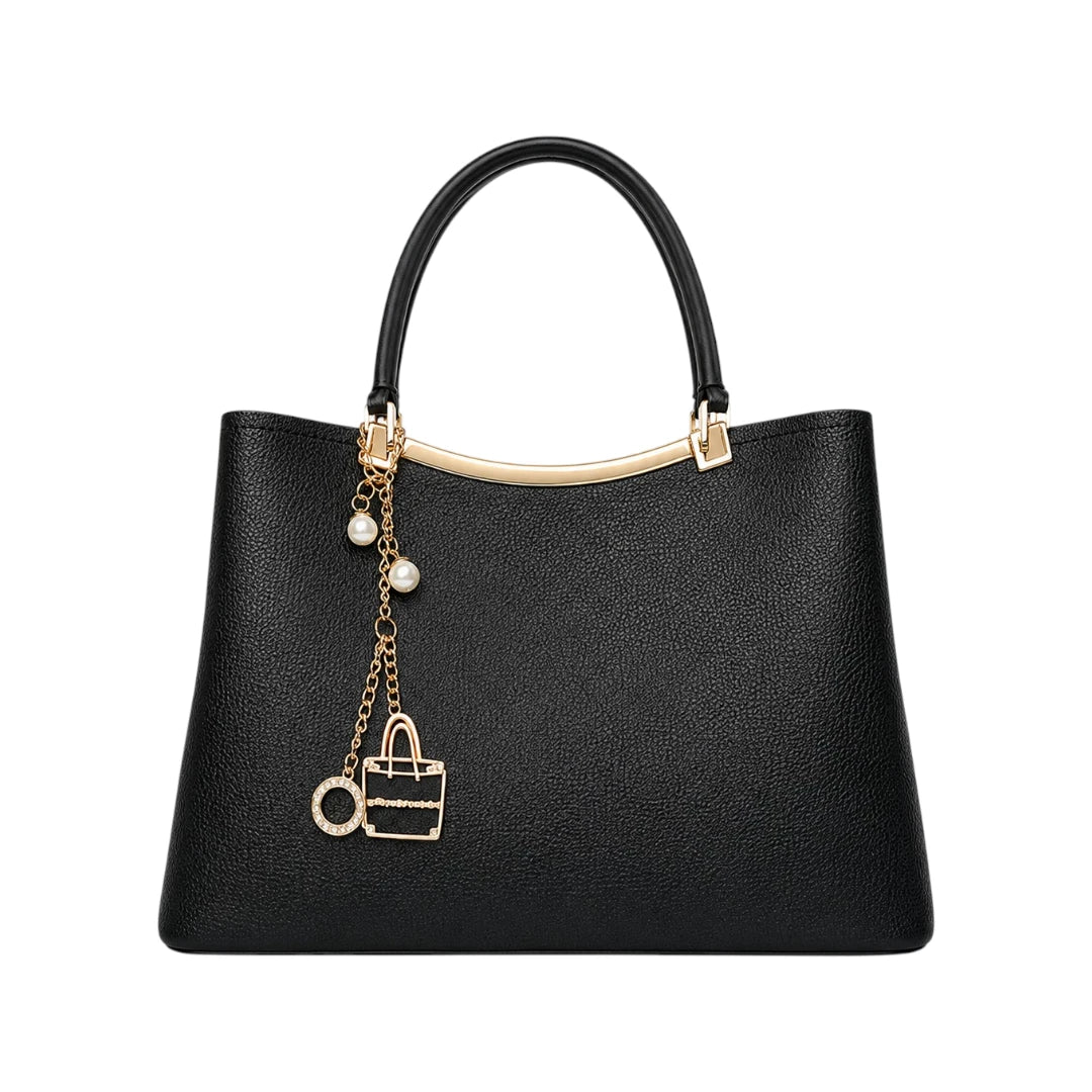 Warey Premium Black Leather Handbag