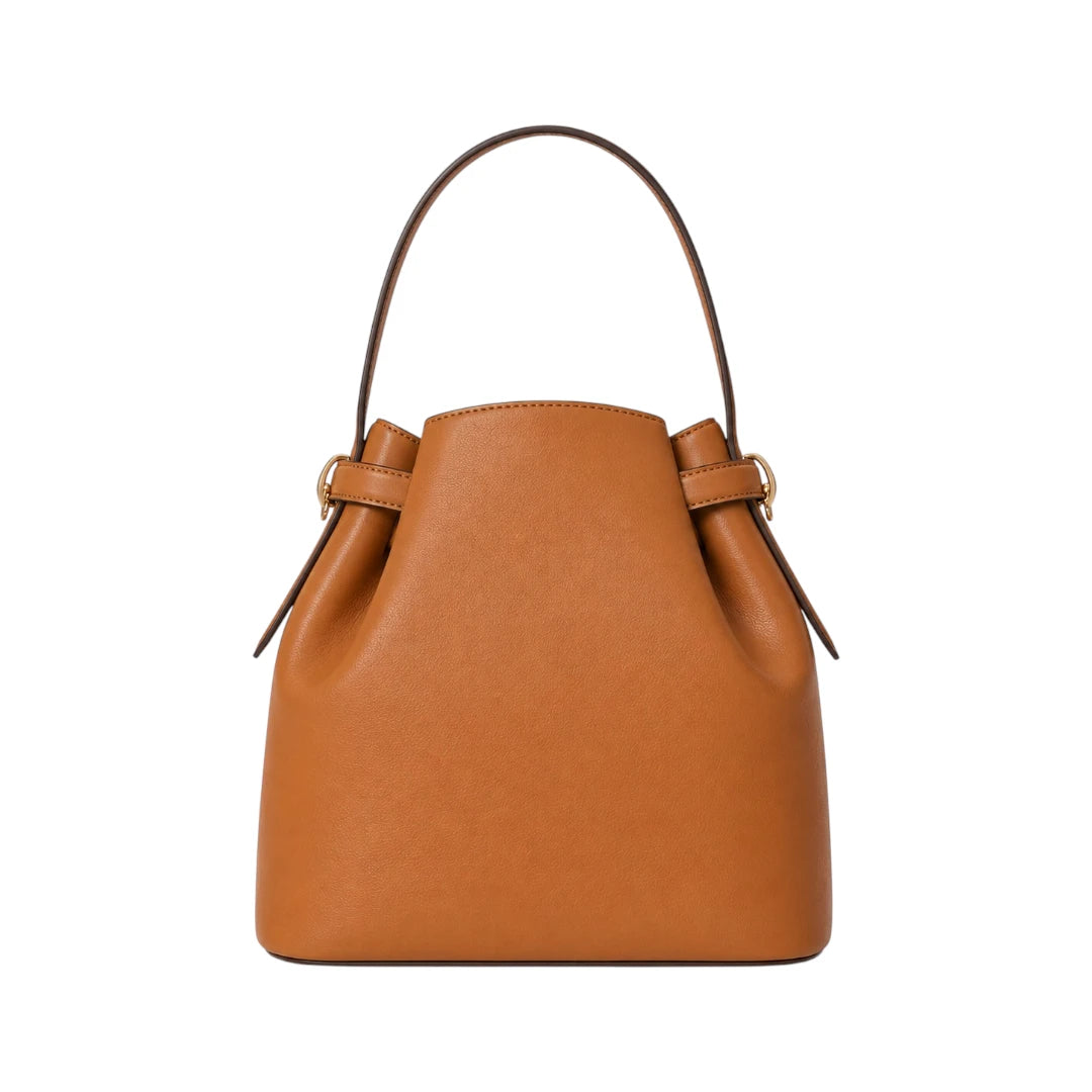 Warey Premium Brown Leather Bucket Bag