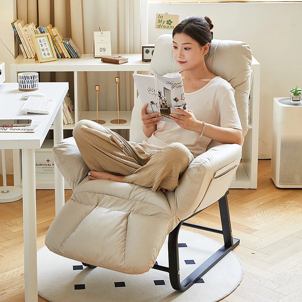 HDUTNGISN Recliner Armchair with Adjustable Backrest,White