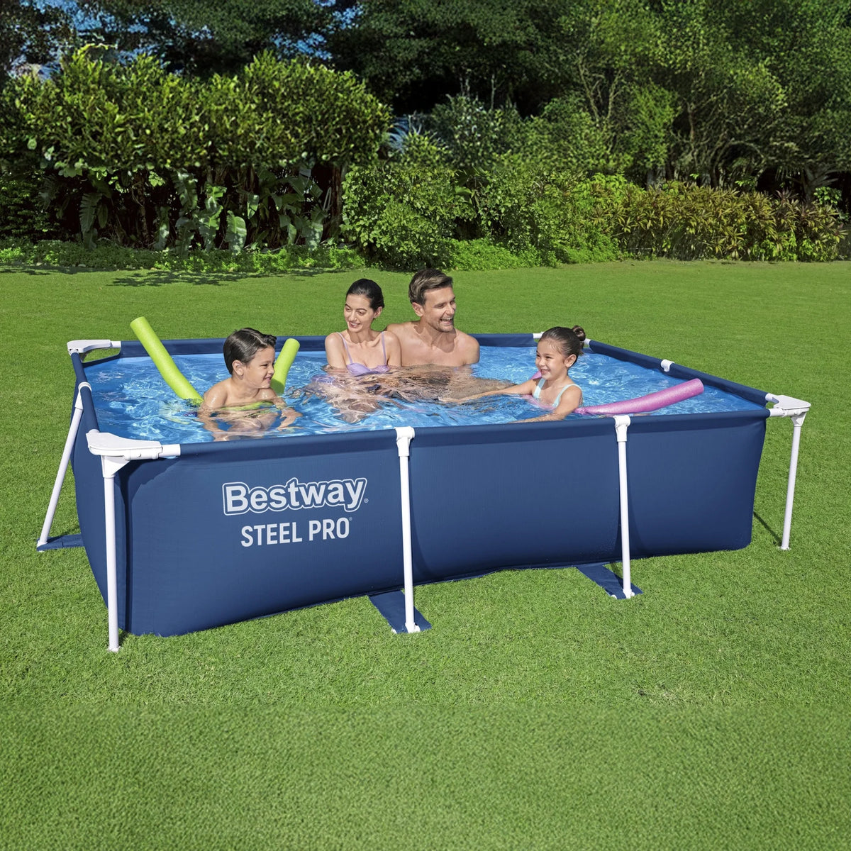 Open Box Bestway Steel Pro 8.5'x67"x24" Rectangular Above Ground Swimming Pool
