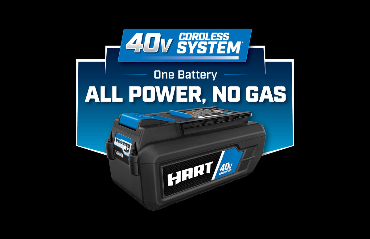 HART 40-Volt Cordless 20-inch Brushless Self Propelled Mower Kit, (1) 6.0 Ah Lithium-Ion Battery