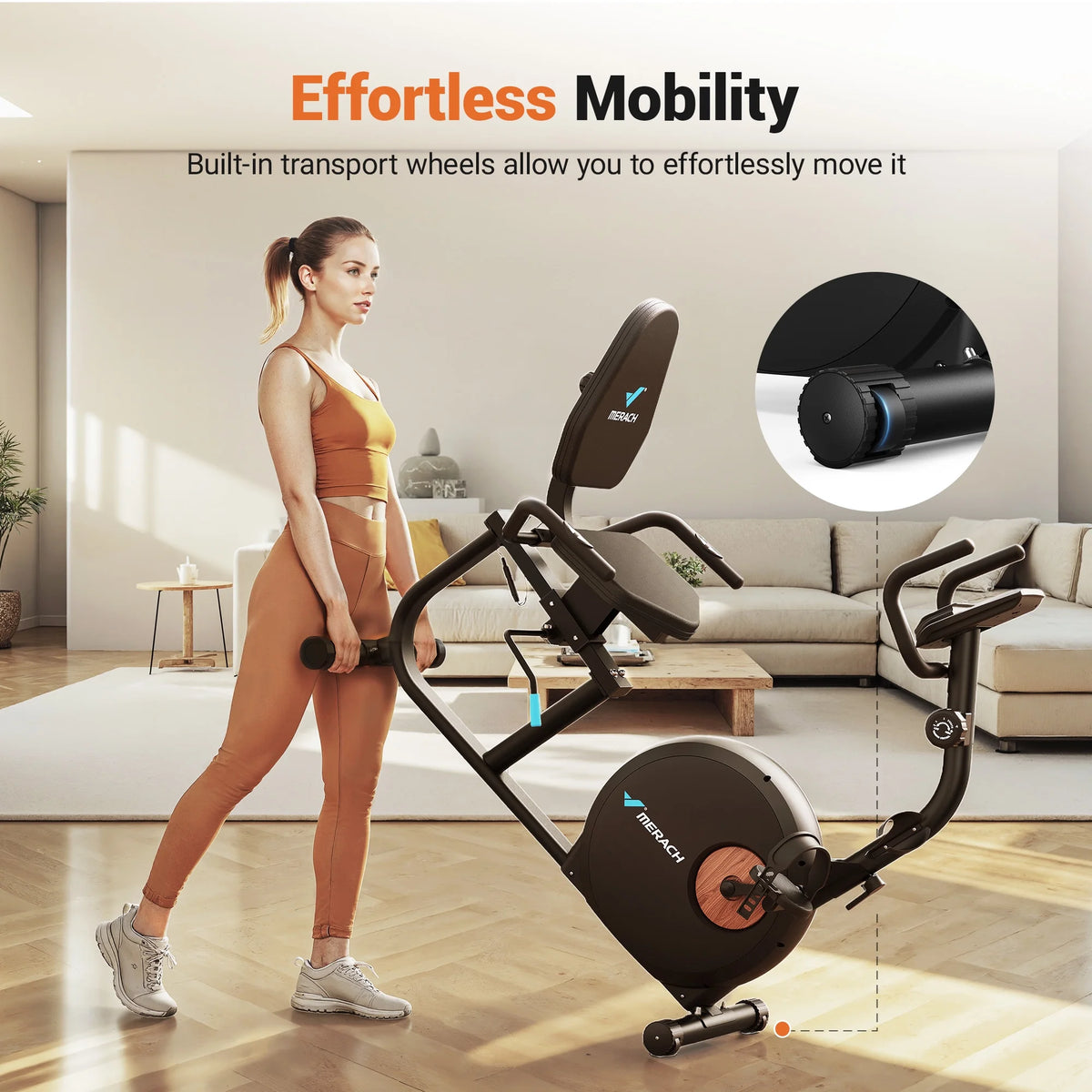 MERACH Recumbent Exercise Bikes for Home Sit Down Stationary Bicycle Magnetic 8 Levels Resistance Indoor Cycling Bike with Free APP