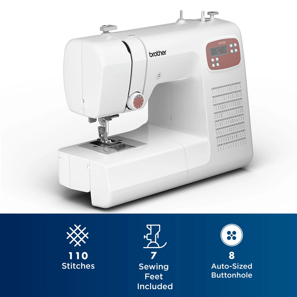 Brother CE1150 110-Stitch Computerized Sewing Machine with Auto Needle Threader, LCD Display & Wide Range of Stitches