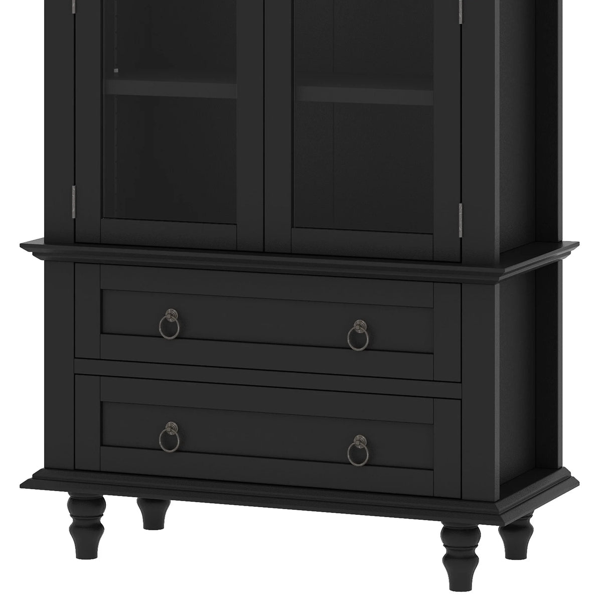 Uforic 73" Arched Pantry Cabinet with LED Light, Drawers, Shelves, Farmhouse Kitchen Storage, Black