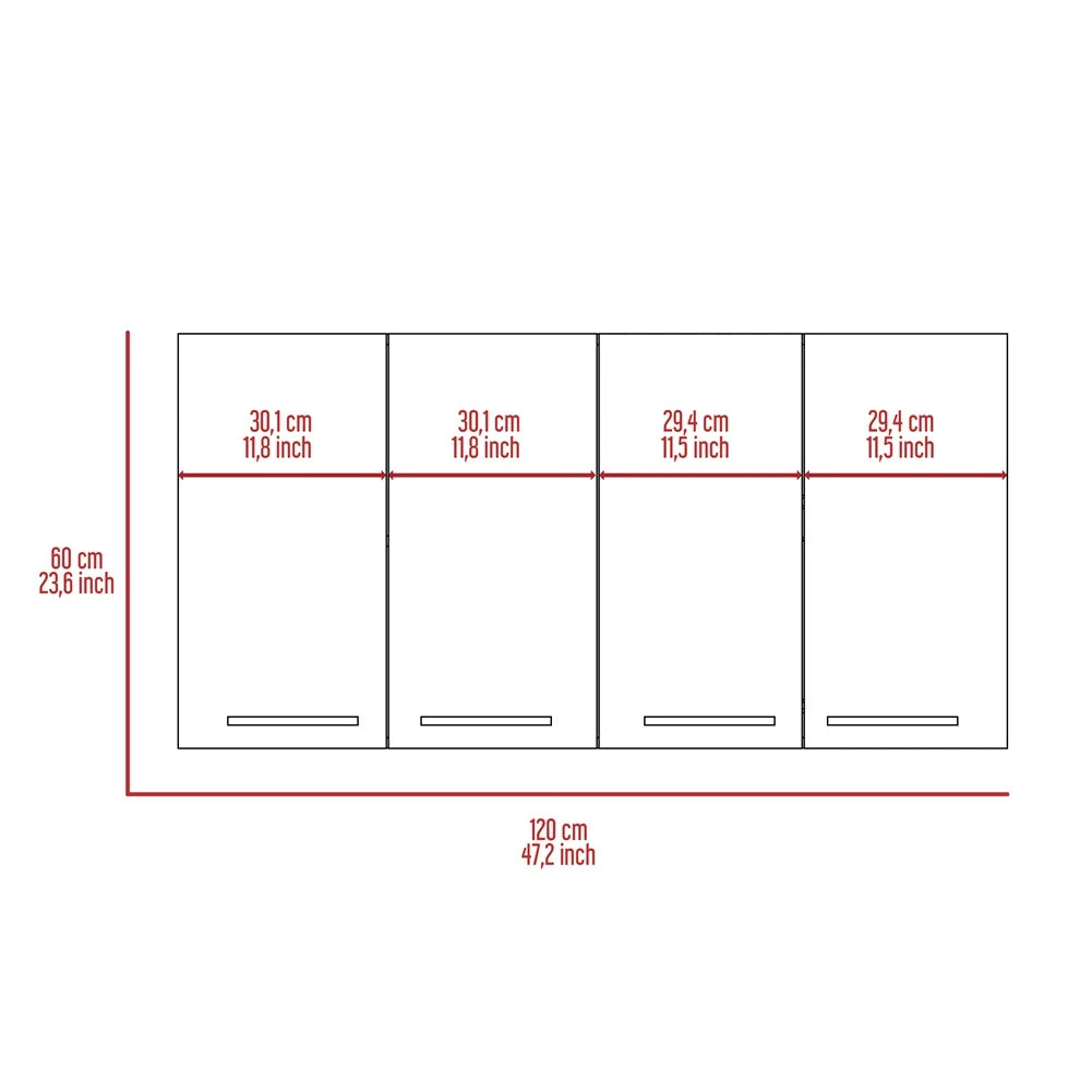 Cfowner 3 Door Wall Mounted Storage Cabinet, 47.20" W x 23.6" H x 13.10" D, White