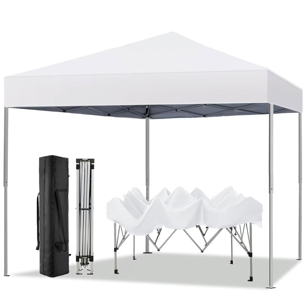 GVDV Canopy Tent, 10x10 ft Easy Pop up Outdoor Canopy Tent, Portable Straight Leg Gazebo Instant Canopy, Blue