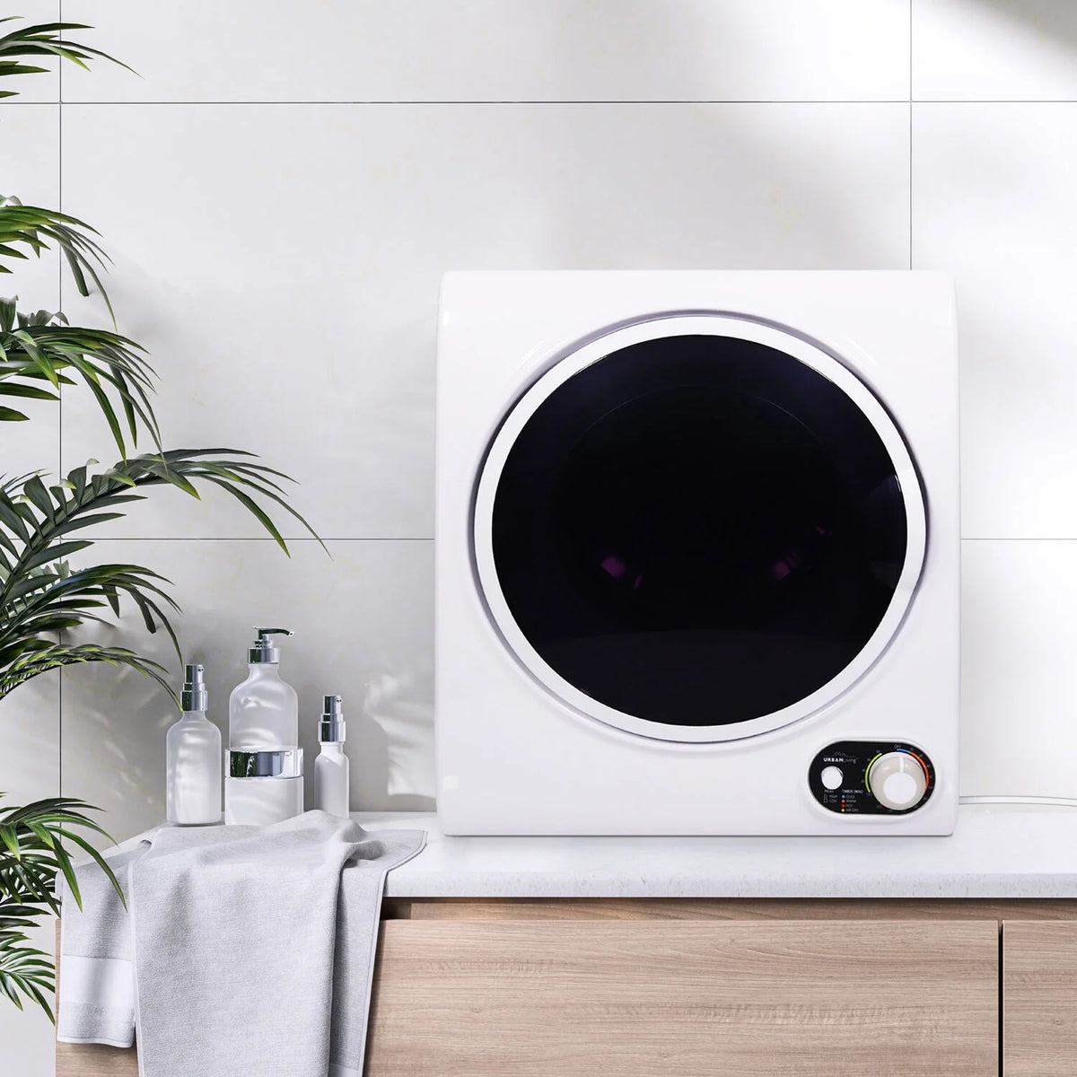 Urban Living 1.5-cu. ft. Compact Electric Dryer, Small Portable Clothes Dryer for Apartment and Small Spaces in White