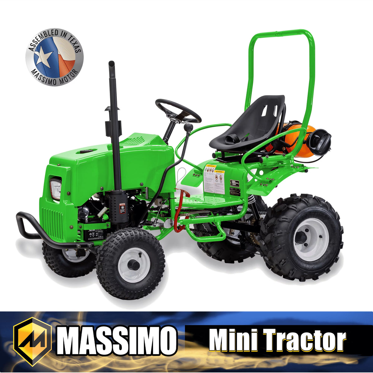 Massimo Mini Tractor 110cc 2WD Gas Go Kart �C Kids & Youth Ride-On Utility Vehicle �C Green