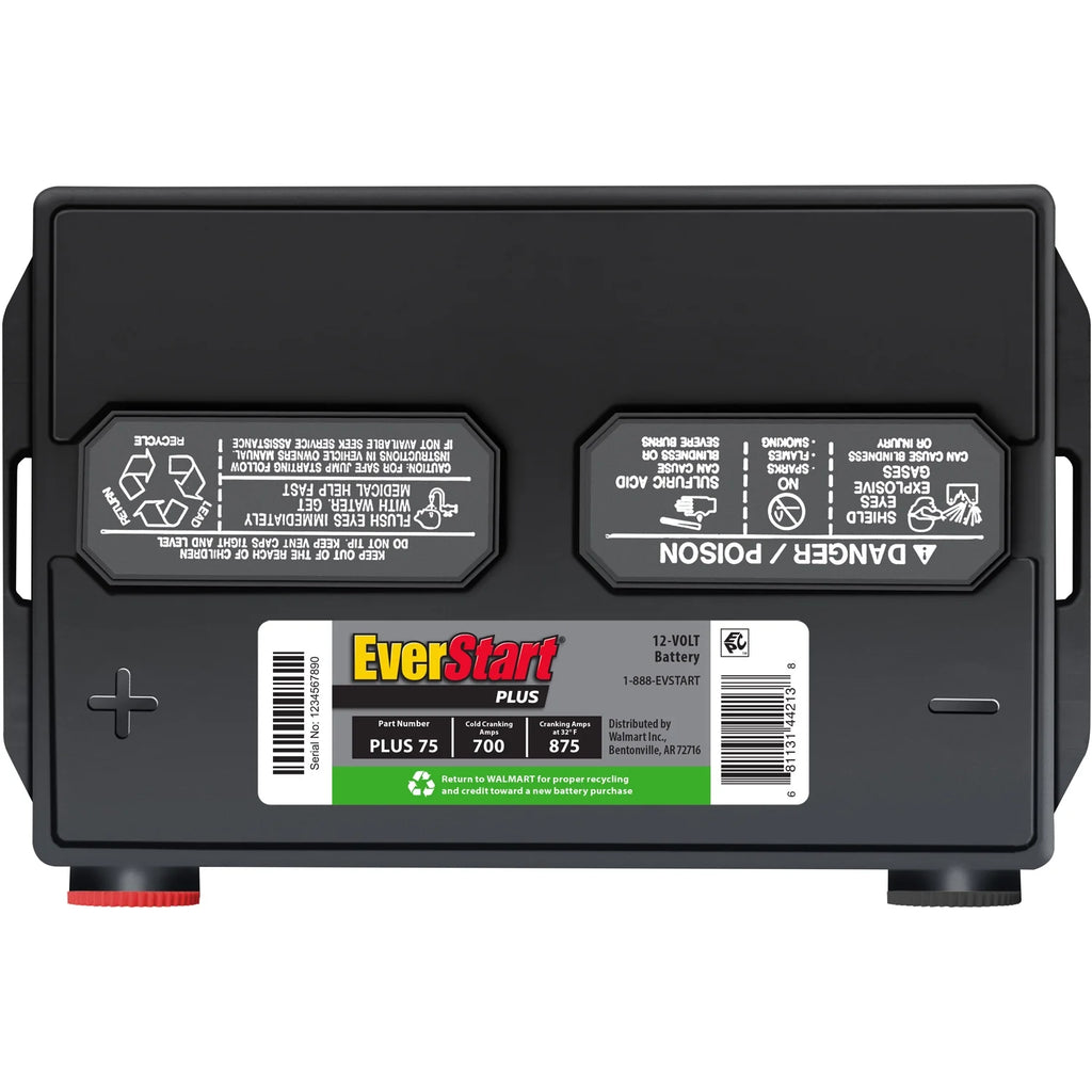 EverStart Plus Lead Acid Automotive Battery, Group Size 75 12 Volt, 700 CCA