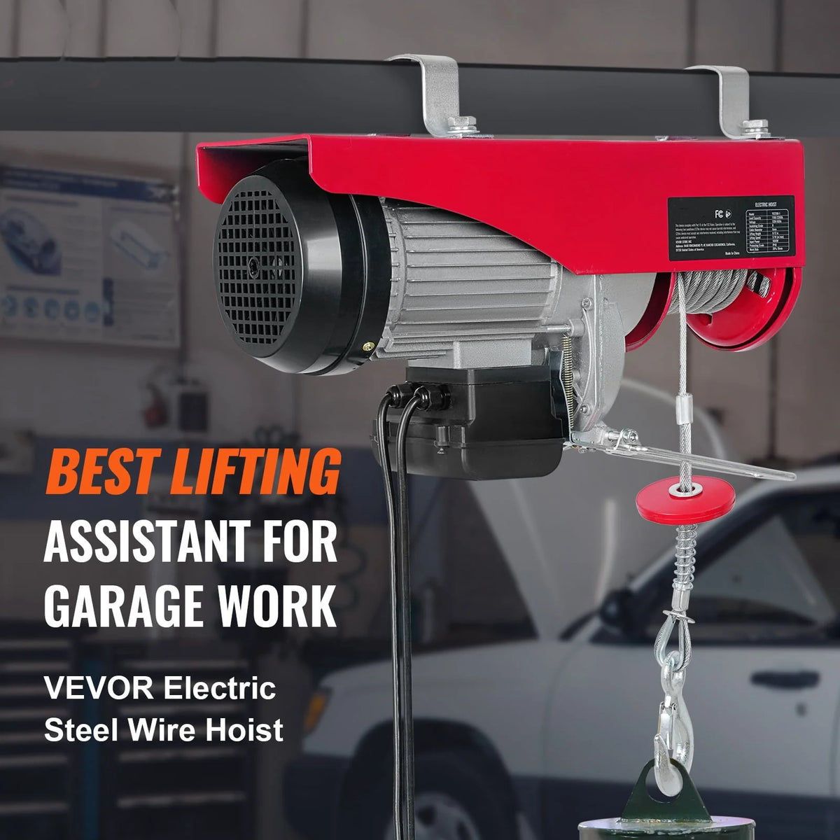 BENTISM Lift Electric Hoist 440lbs,480W 110V Electric Winch with 14ft Wired Remote Control