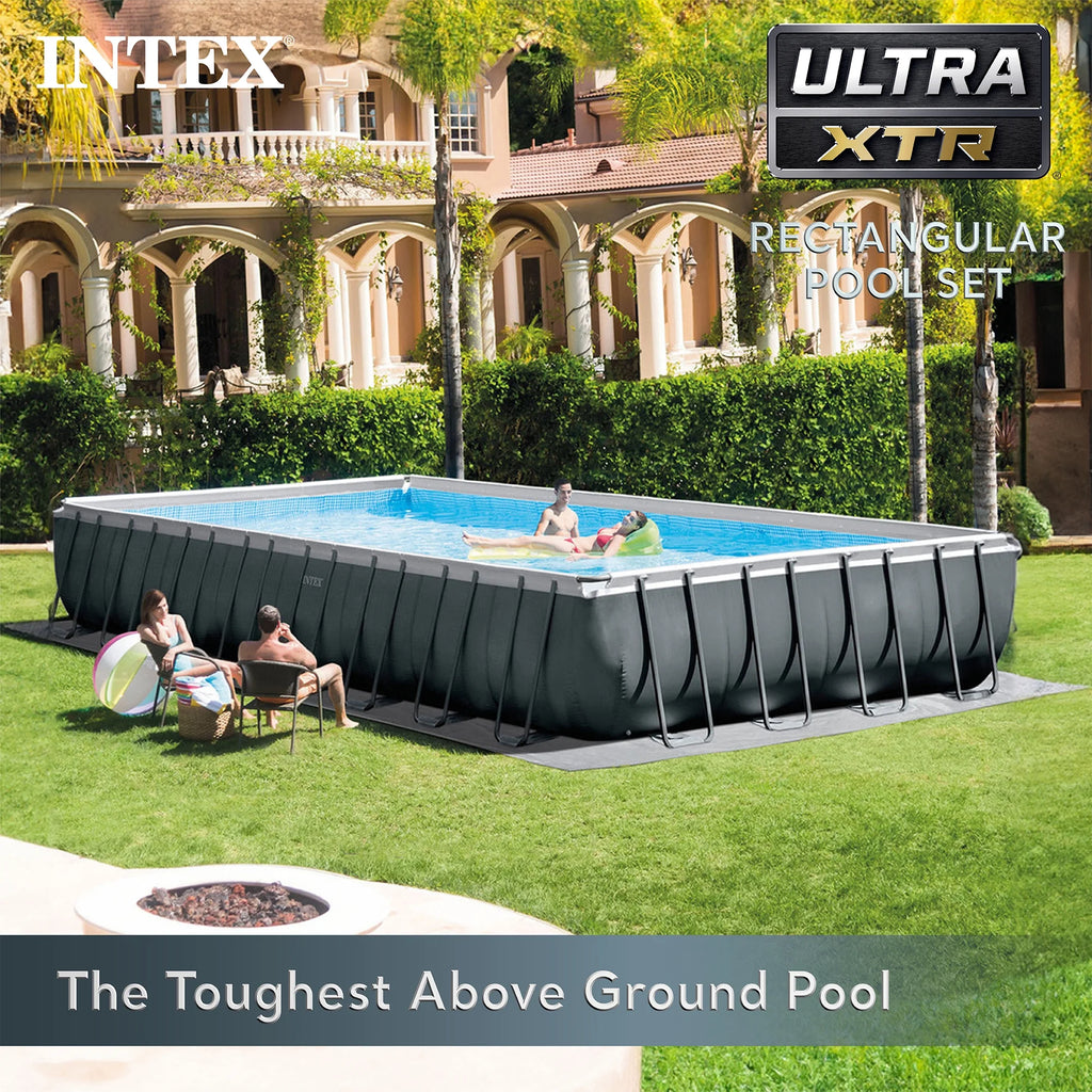 Open Box Intex 32 Ft x 16 Ft x 52 Inch Ultra XTR Rectangular Pool Set w/ Pump
