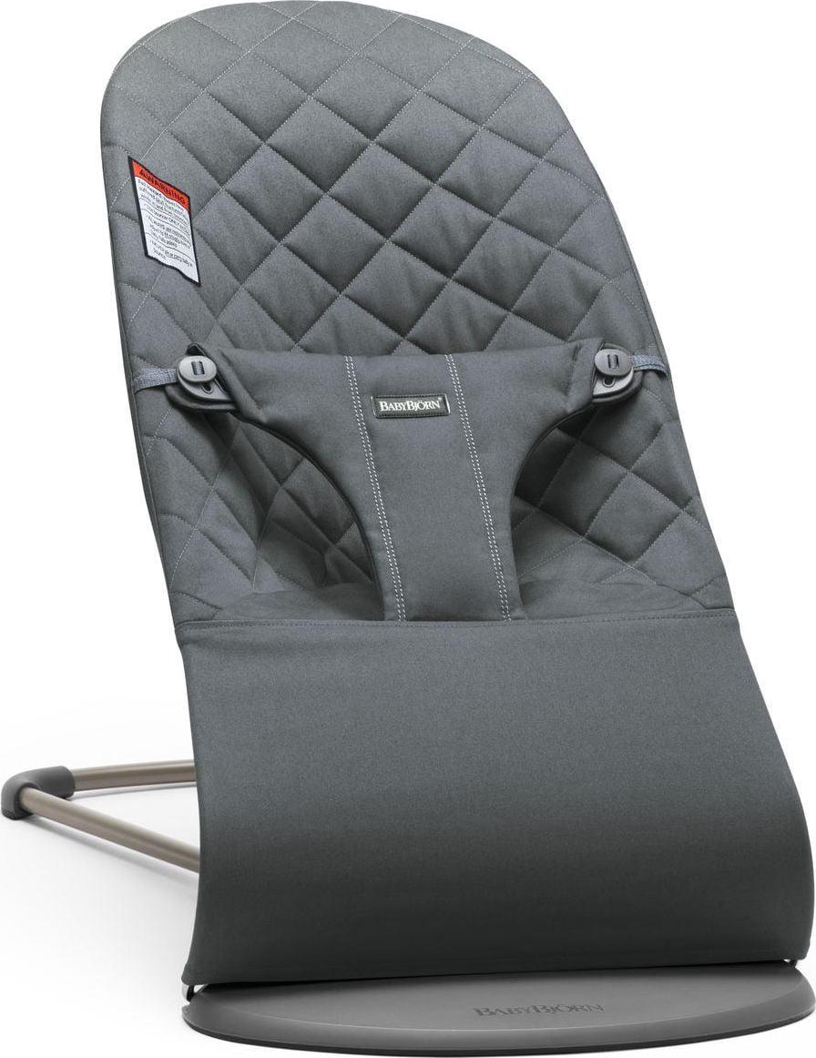 BabyBjorn Bouncer Bliss Baby Bouncers with Cotton. Classic Quilt. Anthracite