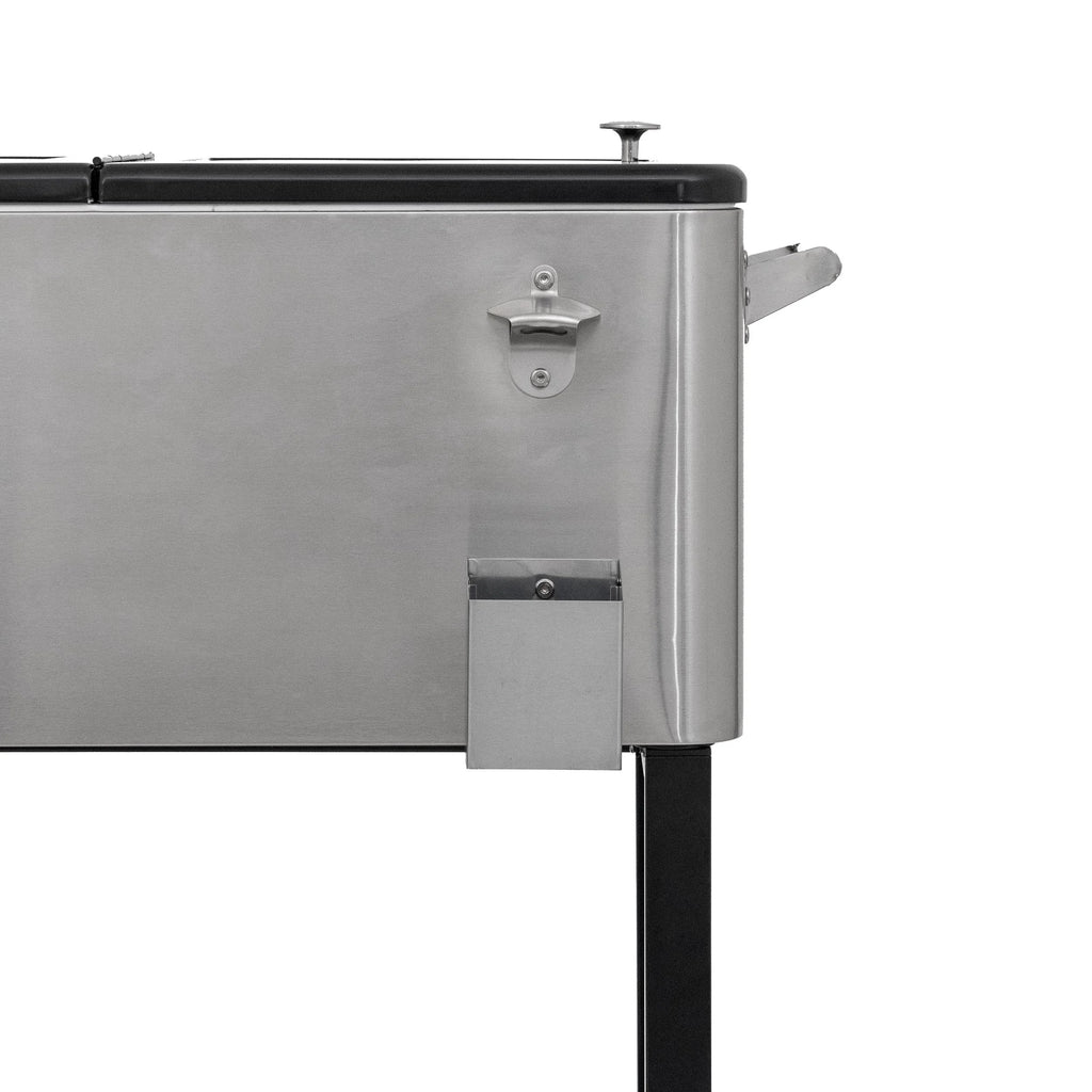 Permasteel 80-Qt Outdoor Steel Patio Cooler with Removable Basin, Rolling Cooler with Wheels, Teal Green