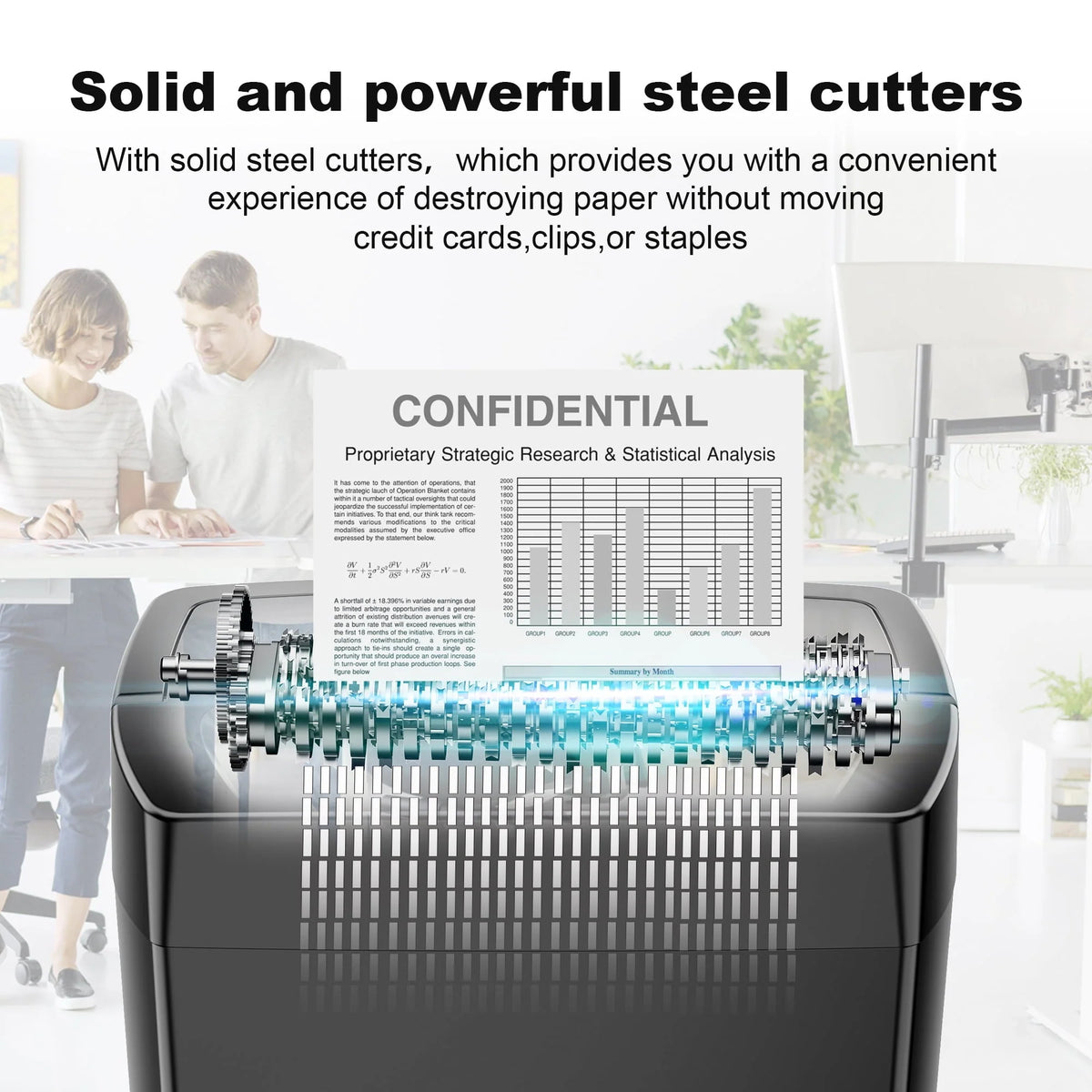 Bonsaii 12 Sheet Cross Cut Paper Shredder with 5.4 Gallons Wastebasket Home Office Use