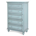 Sea Winds Monaco 5 Drawers Chest Drawer Wood Blue, 50"H x 52"W x 18"D, 65 lbs