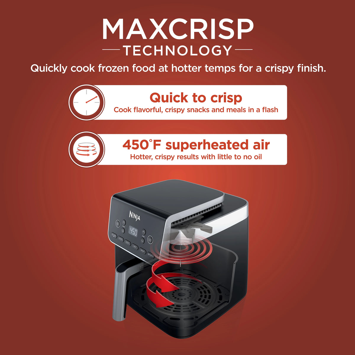 Ninja Air Fryer Pro XL 6-in-1 with 6.5 QT Capacity, Max Crisp, Air Fry, Air Roast, Bake, Reheat, Dehydrate