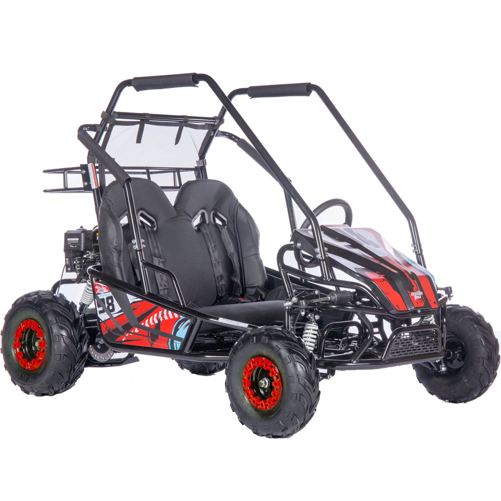 MotoTec Mud XL 212cc 2 Seat Go Kart Full Suspension Blue