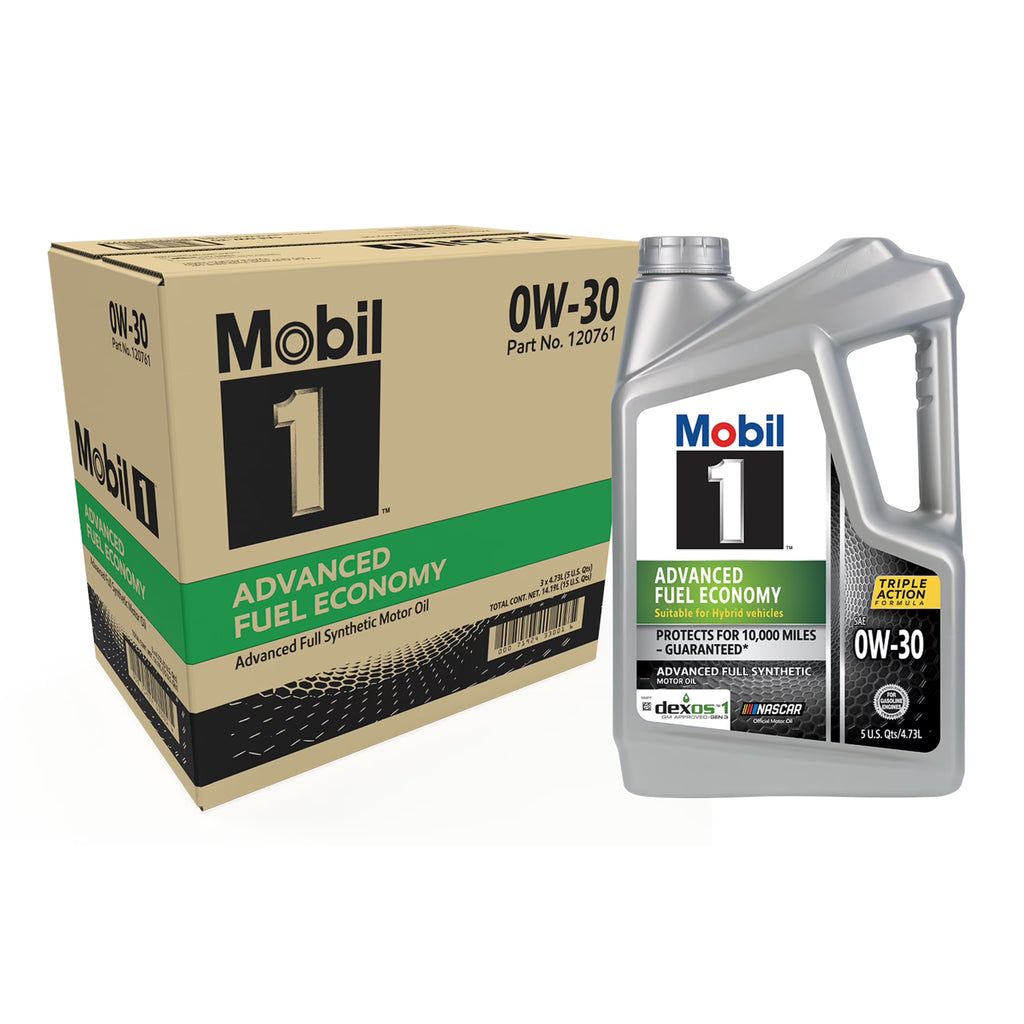 (3 pack) Mobil 1 Advanced Fuel Economy Full Synthetic Motor Oil 0W-30, 5 Quart (Pack of 3)