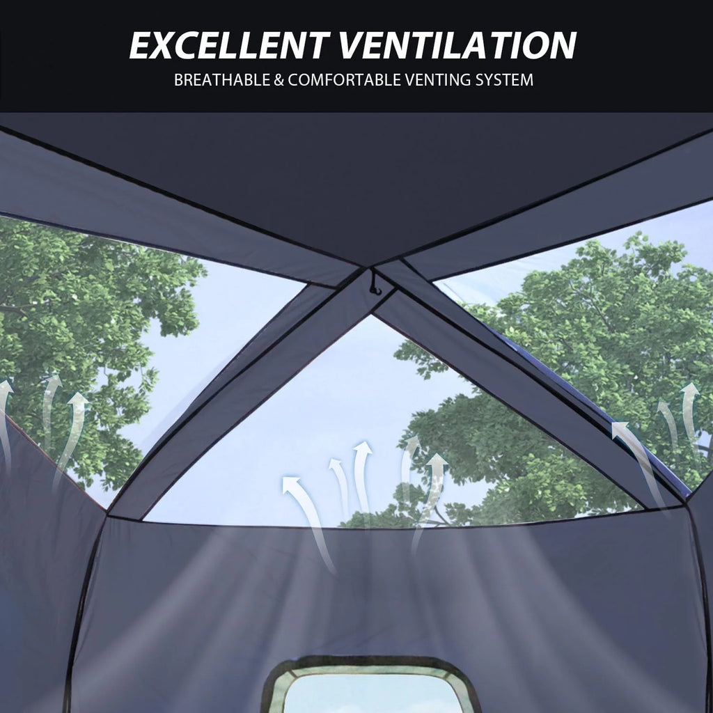 SUV Camping Tent for 6-8 Person with Rainfly,  Car Camping Tent with Waterproof, Double Layer Design with Storage Bag, Green & Gray