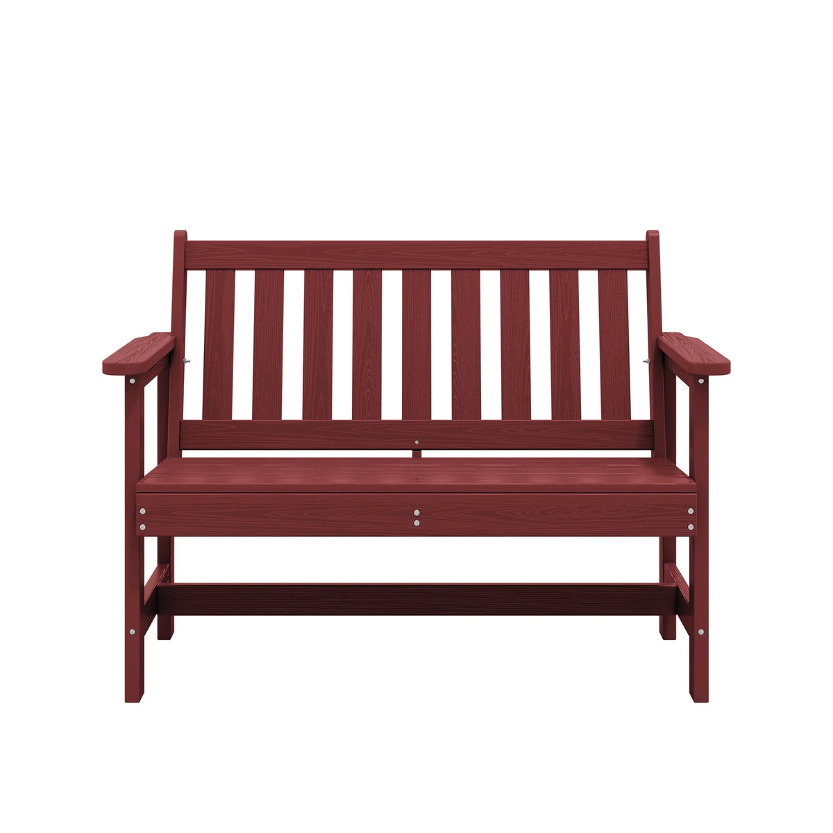 SERWALL Outdoor Bench for 2-Person, Weather-Resistant HDPE with Aluminum Reinforcement, Supports 660 lbs, Comfortable Seating for Patio, Garden, and Porch, Black
