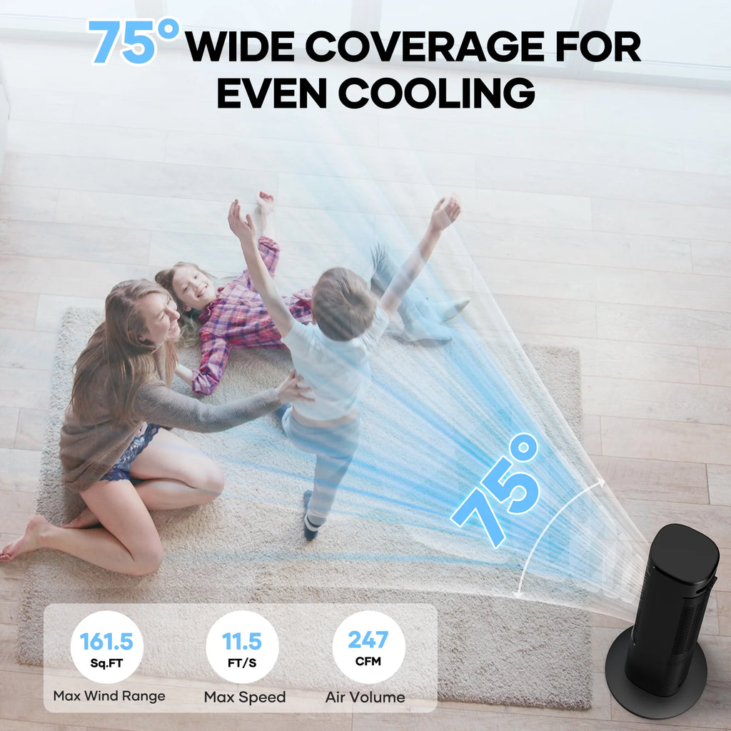 MaxKare 3-in-1 Tower Fan, Air Cooler with FCC & ETL, Humidifier for Office & Bedroom, 40'' High, White