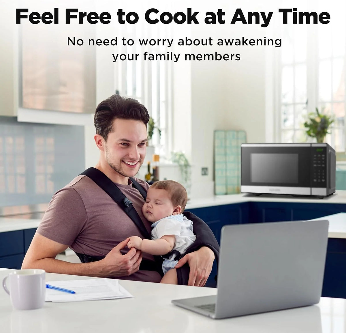 BLACK+DECKER 0.9 Cu Ft Microwave Oven Countertop , 6 Auto Menus, 10 Power Levels, Digital Panel, 900W