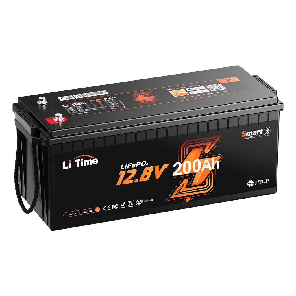 LiTime 12V 200Ah LiFePO4 Lithium Battery Low Temp Bluetoothfor RV Marine Solar