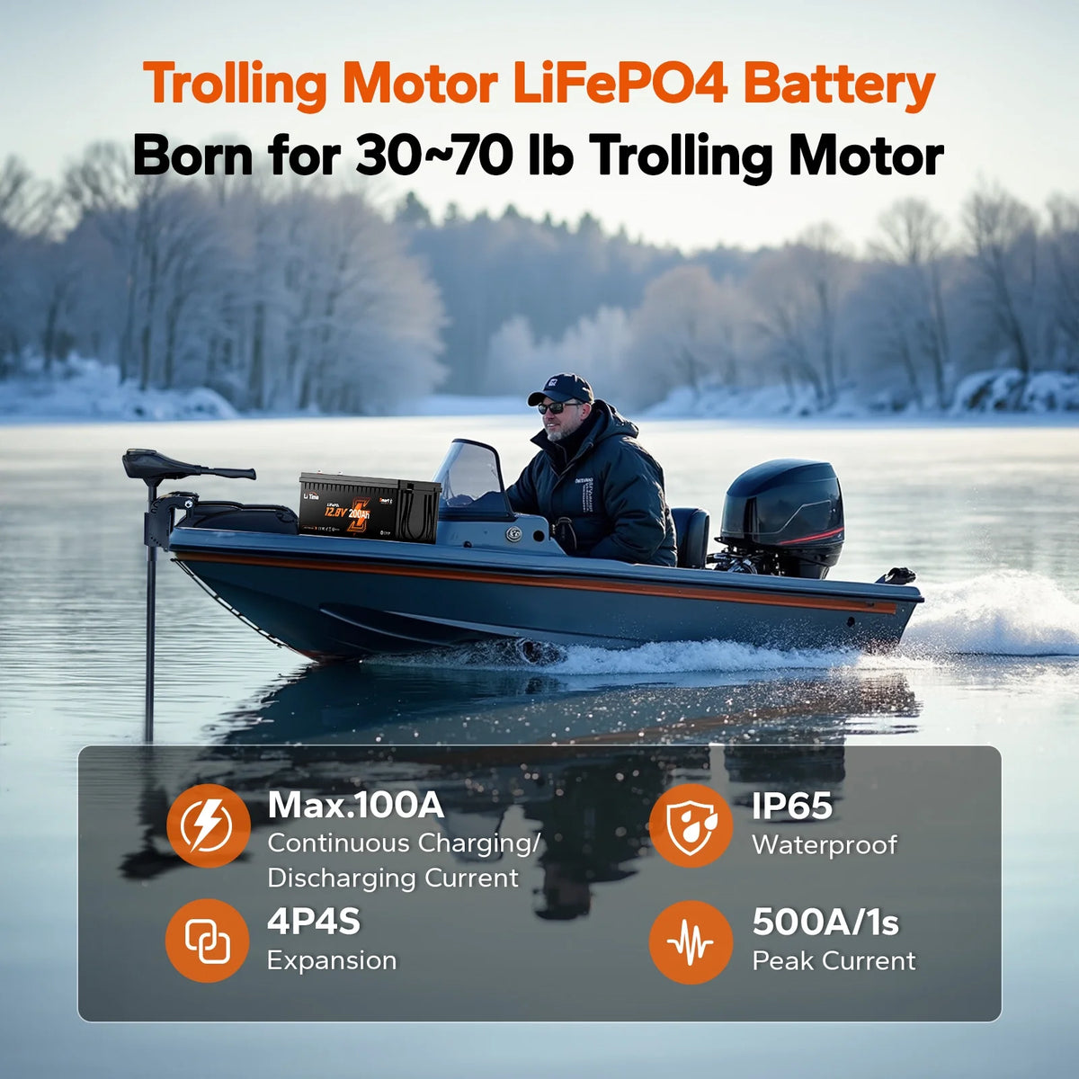 LiTime 12V 200Ah LiFePO4 Lithium Battery Low Temp Bluetoothfor RV Marine Solar