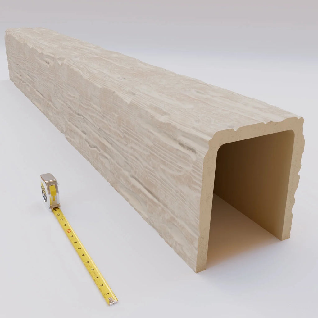 Ekena Millwork 3 1/2"W x 3 1/2"H x 120"L 3-Sided (U-Beam) Salvaged Timber HeritageTimber Faux Wood Ceiling Beam, Kona Brown