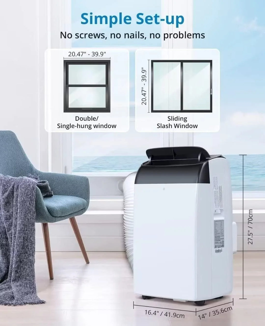 EastVita 10000 BTU Air Conditioner Portable for Room, 3-in-1 AC Unit, Dehumidifier and Fan, Air Conditioners with Remote Control & Window Kit, Sleep Mode, LED Display, Cooling Room up to 450 Sq.ft