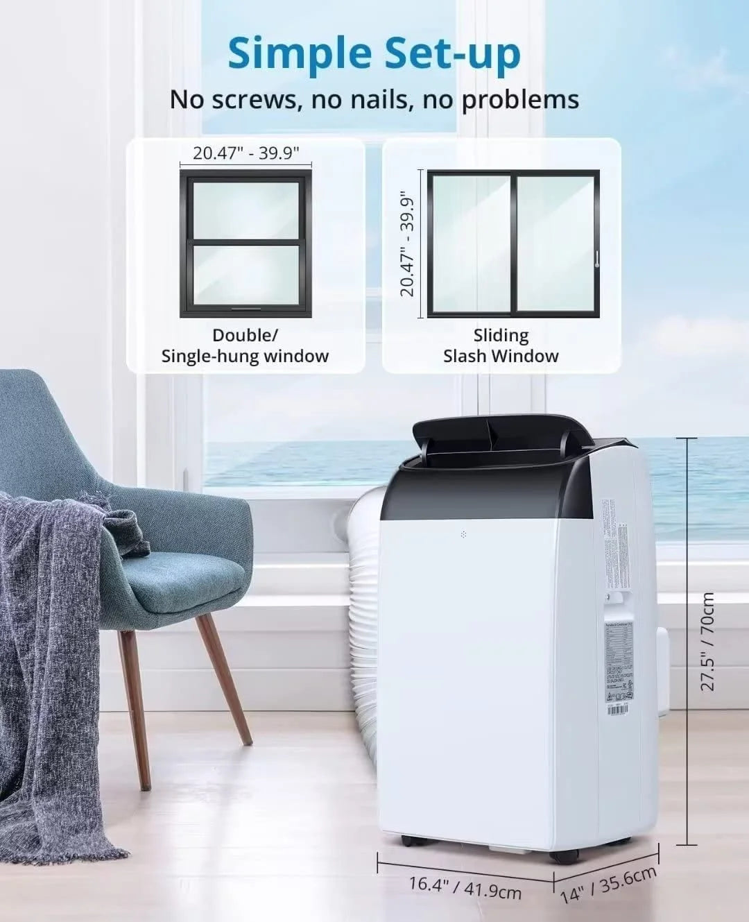 EastVita 10000 BTU Air Conditioner Portable for Room, 3-in-1 AC Unit, Dehumidifier and Fan, Air Conditioners with Remote Control & Window Kit, Sleep Mode, LED Display, Cooling Room up to 450 Sq.ft