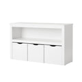 Your Zone Kids Toy Storage Cabinet with Three Rolling Bins, White Finish