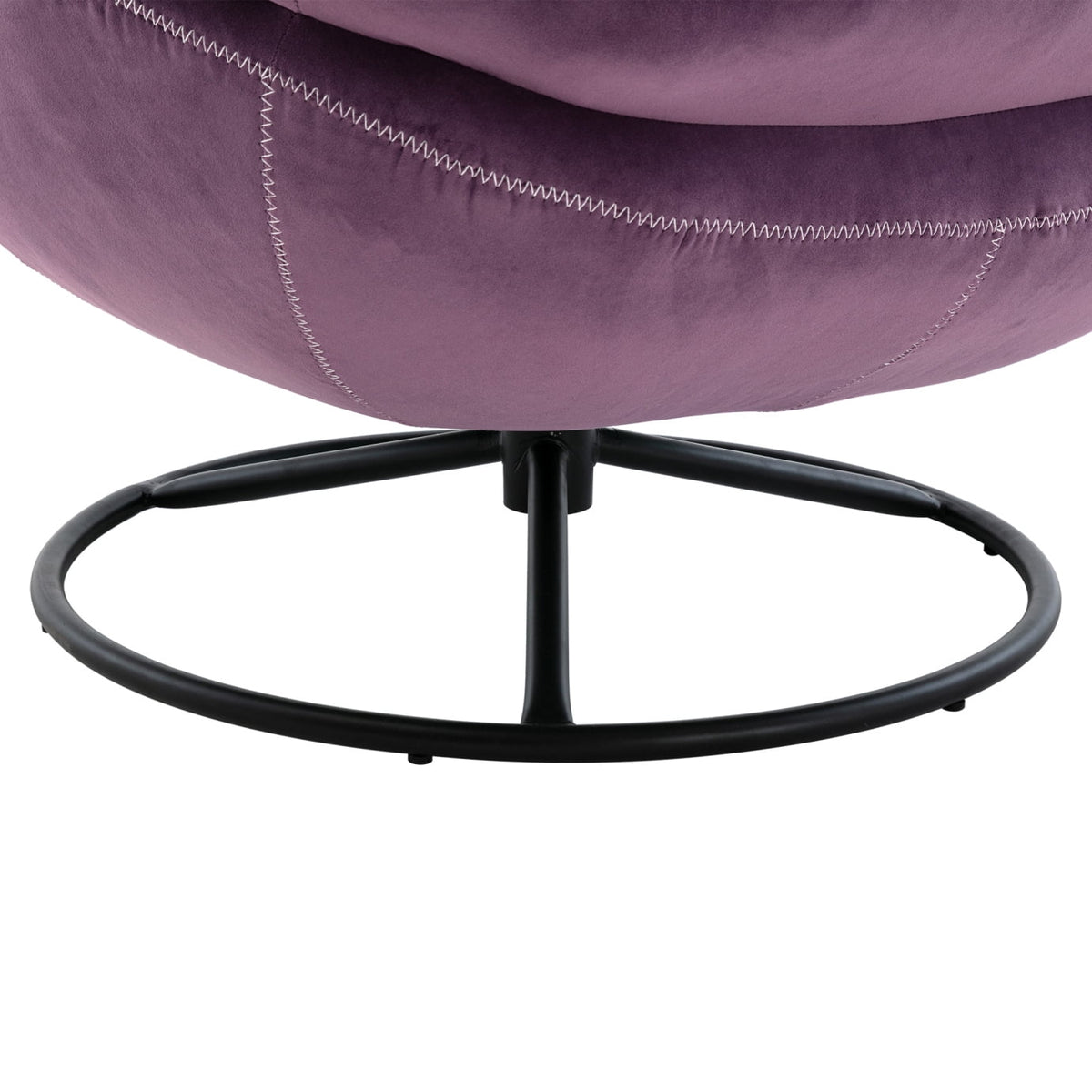 Velvet Swivel Accent Chair with Ottoman Set, Modern Tufted Armchair with Footrest for Living Room Reading TV Chairs for Adults, Comfy Chaise Lounge Chairs with 360 Degree Swiveling for Bedroom, Pink