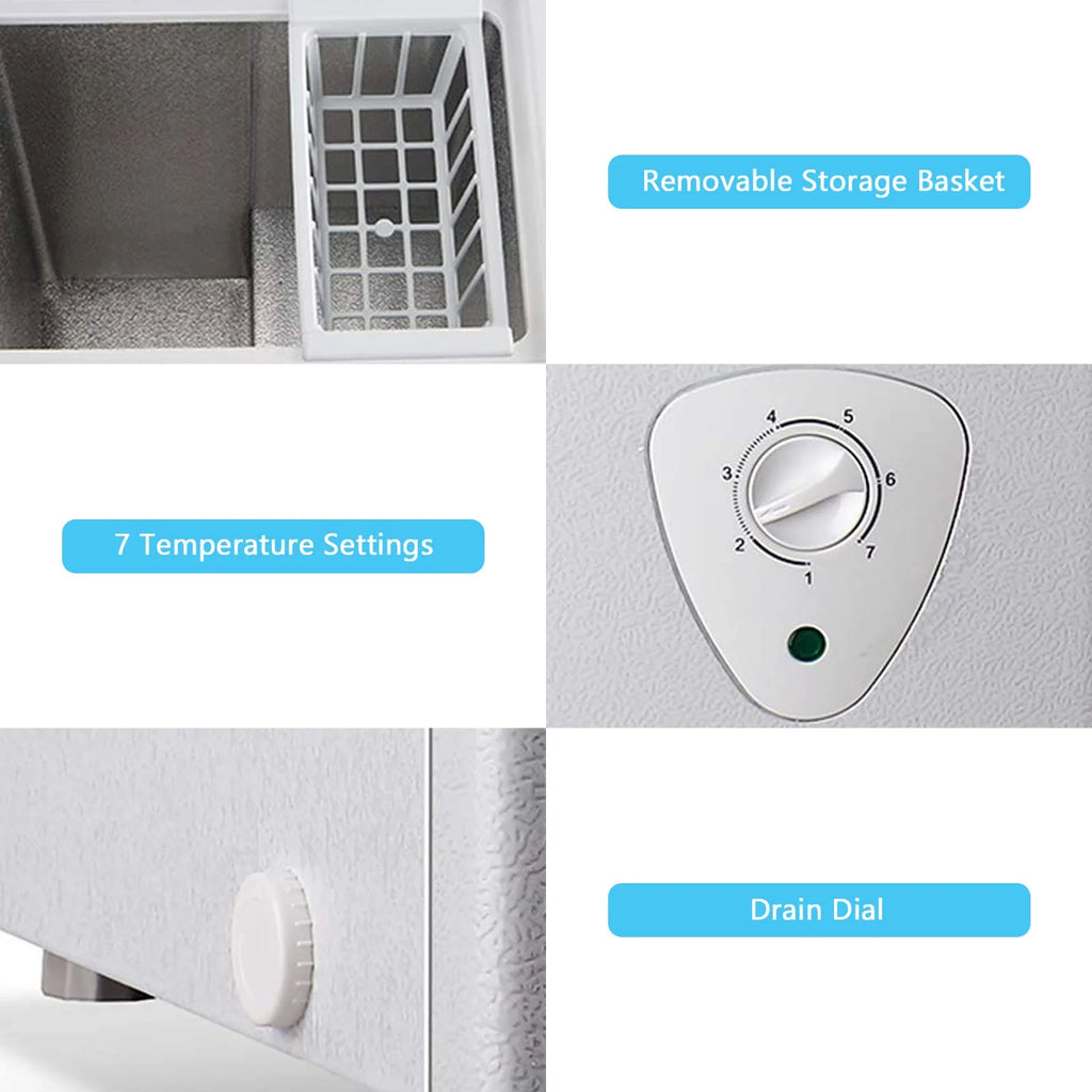 5.0 Cubic Chest Freezer - Compact Deep Freezer with Top Open Door and Removable Storage Basket, 7 Gears Temperature Control, Energy Saving, for Office Dorm or Apartment