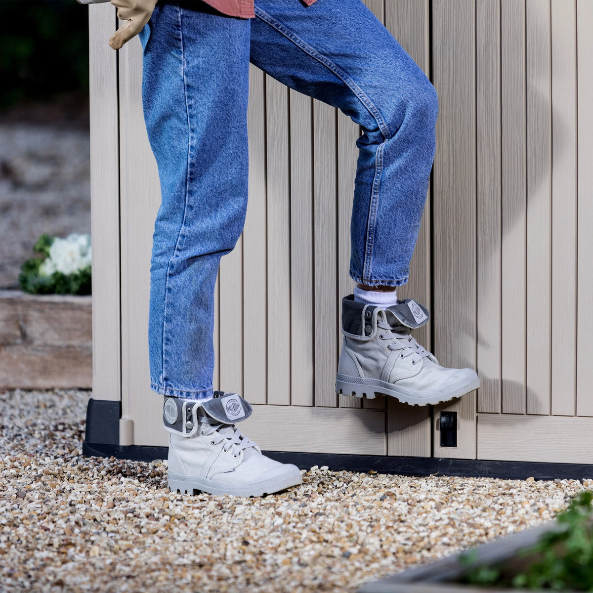 Keter S.I.O Midi 4.3' x 2.3' x 3.7' Horizontal Resin Outdoor Storage Shed with Durable Floor, Grey