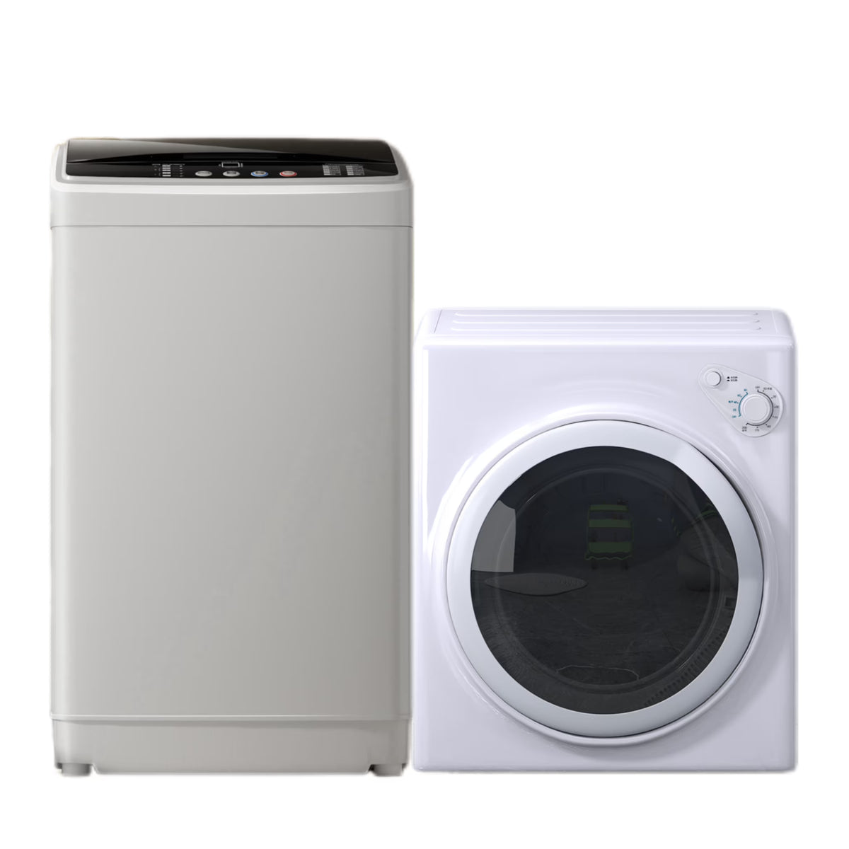 TABU Portable Washer and Dryer Set, 19LBS Portable Washing Machine & 13LBS Compact Dryer (White)
