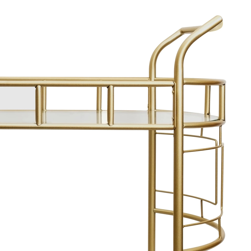 Better Homes & Gardens Fitzgerald Bar Cart with Matte Gold Metal Finish, 2-Tiers