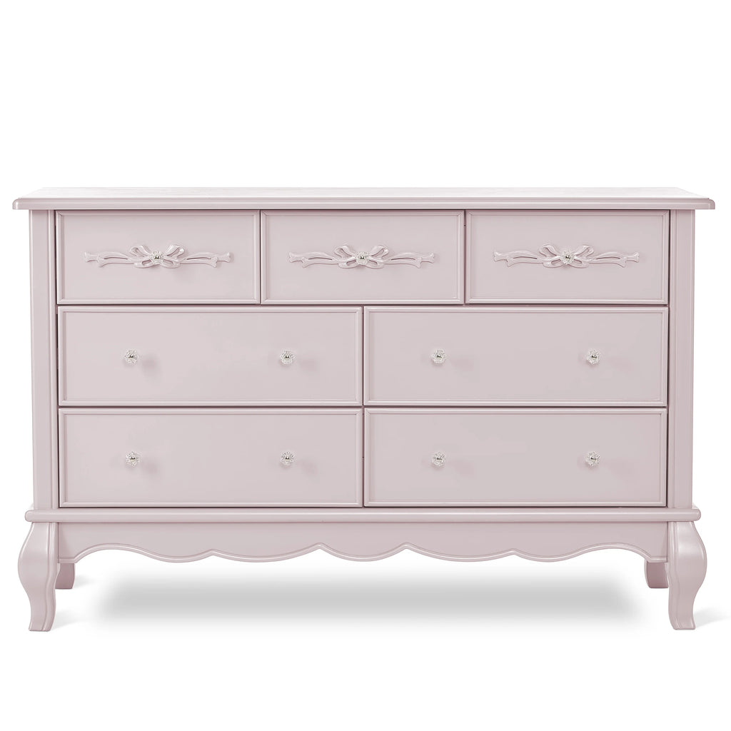Evolur Aurora 7-Drawer Double Dresser in Ivory Lace, Spacious Drawers