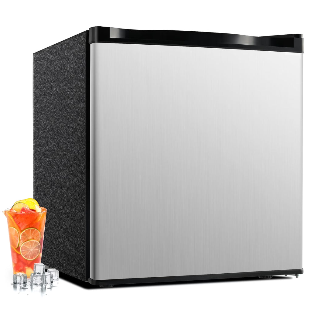 Simzlife 1.6 Cu.ft Mini Fridge with Freezer, Single Door Mini Refrigerator, Black