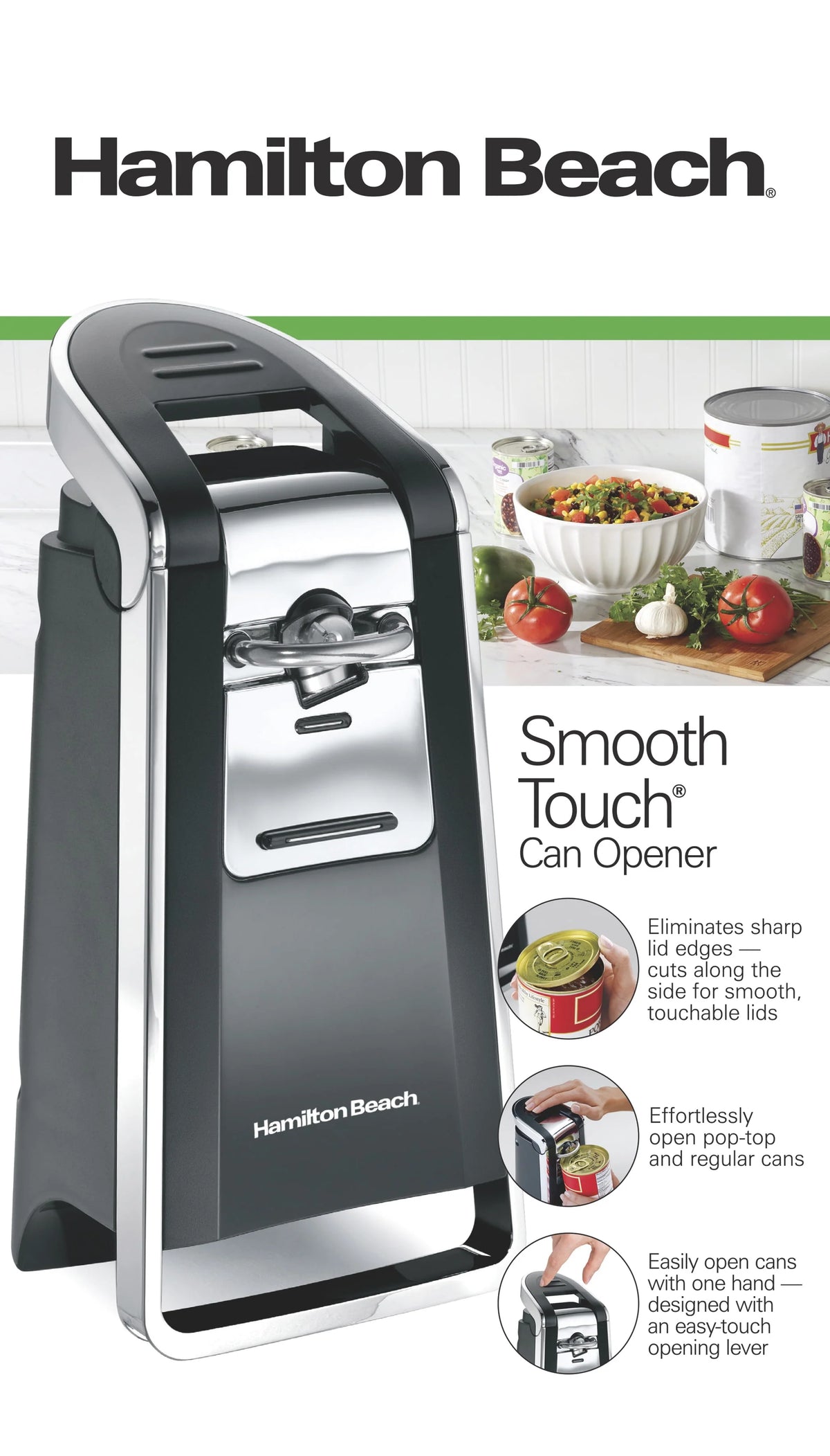 Hamilton Beach Smooth Touch Can Opener, Model 76606Z