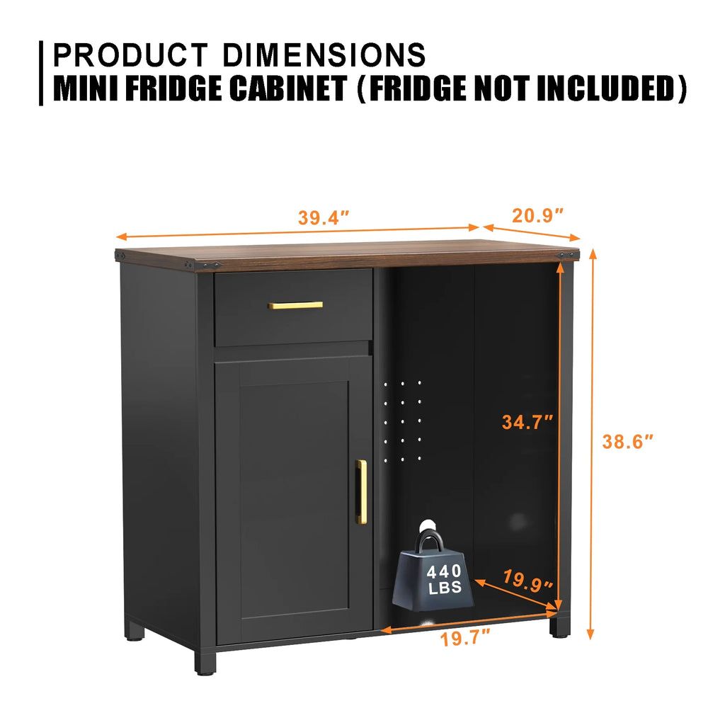 Coffee Bar with Mini Fridge Space, Mini Fridge Cabinet Stand for Dorm, Kitchen or Office