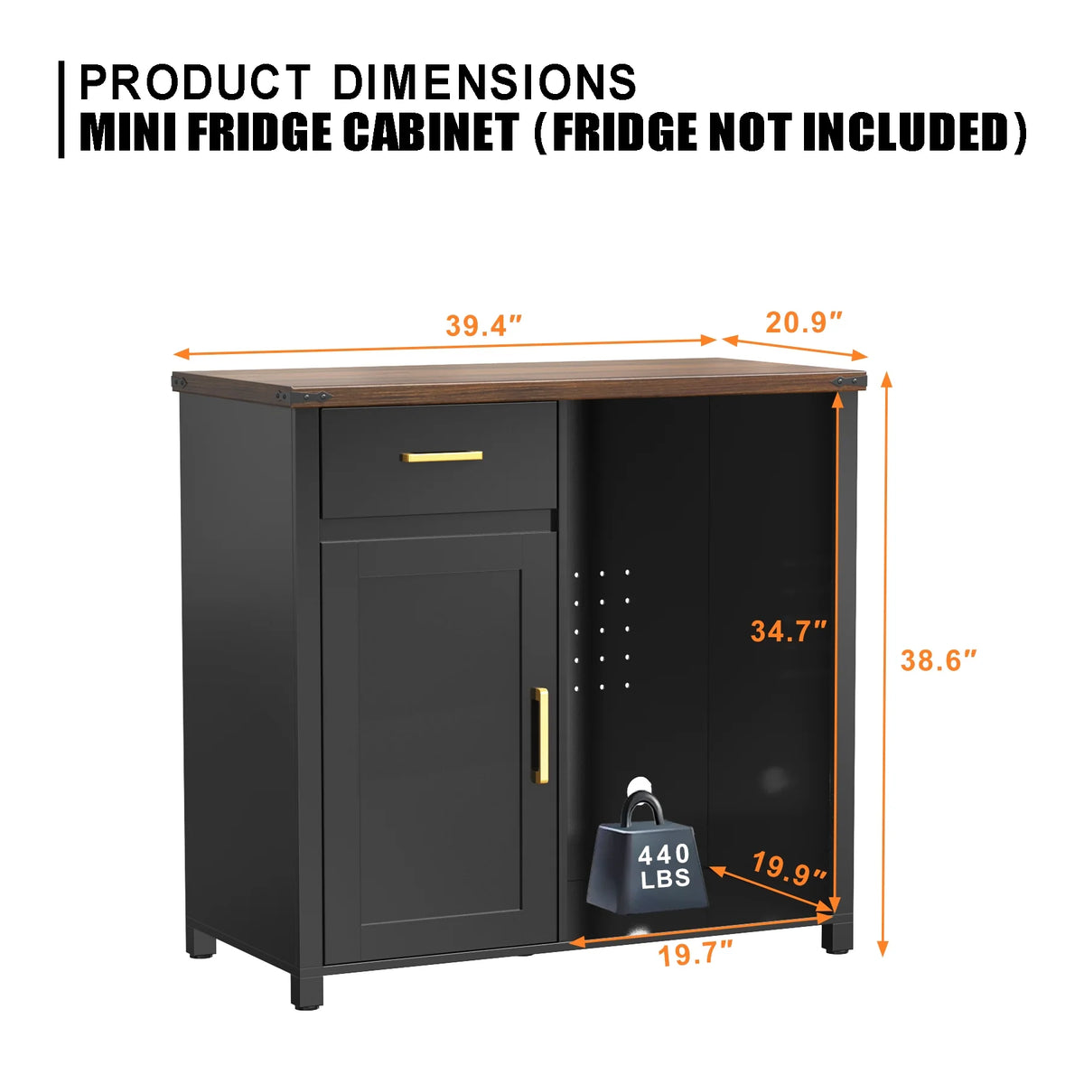 Coffee Bar with Mini Fridge Space, Mini Fridge Cabinet Stand for Dorm, Kitchen or Office