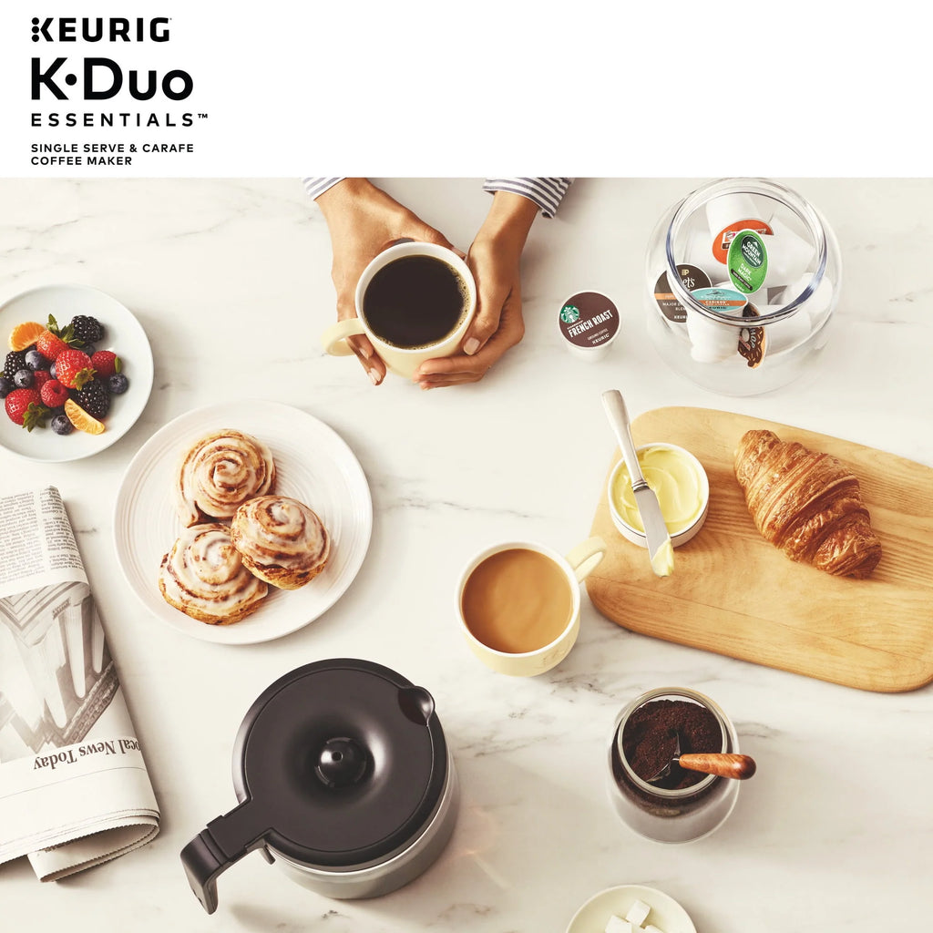 Keurig K-Duo Essentials Black Single-Serve K-Cup Pod Coffee Maker, Black