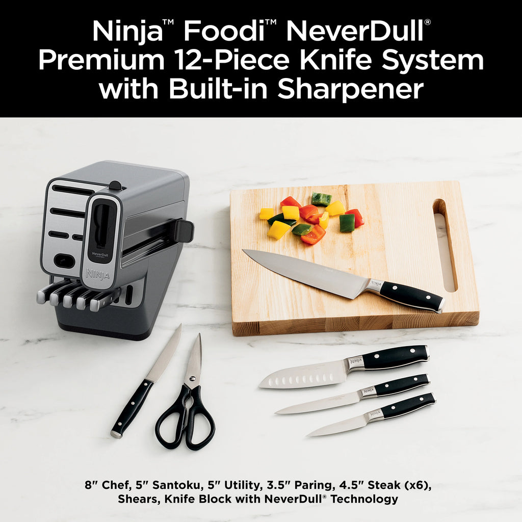Ninja Foodi NeverDull Premium 12-Piece Knife System with Built-in Sharpener, K32012