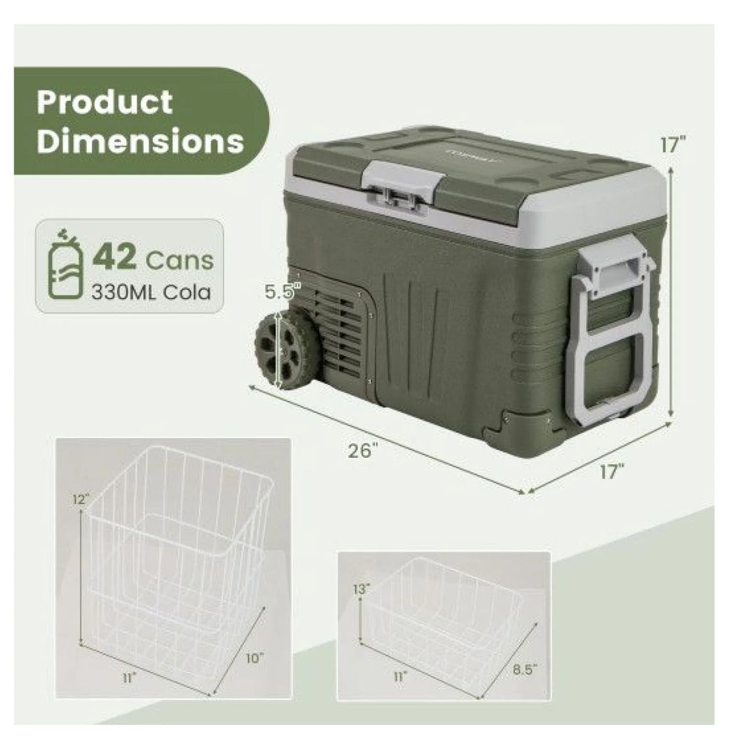 12V Car Refrigerator Portable Fridge - 35L/50L Electric Cooler, Adjustable Temp -4℉~68℉, DC 12/24V & AC 100-240V, for Road Trips, Camping, Food Preservation