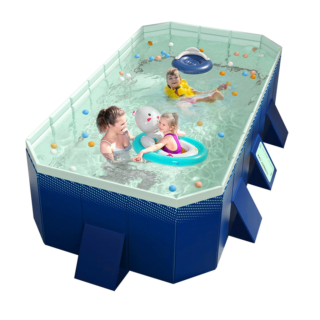 mwptoo Foldable Swimming Pool, Installation-free Portable Kids Swimming Pool,  Collapsible Inflatable-Free Large Pool, for Adult Puppy Garden Patio