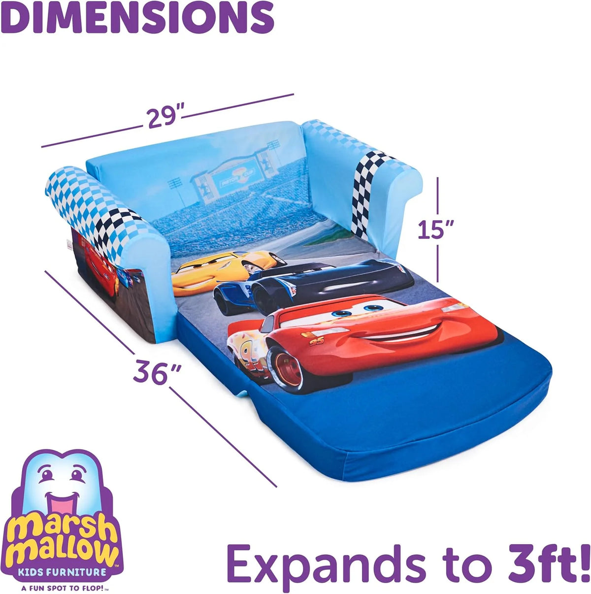Marshmallow Furniture 2 Pack 2-in-1 Flip Open Foam Sofa Bed, Toy Story 4