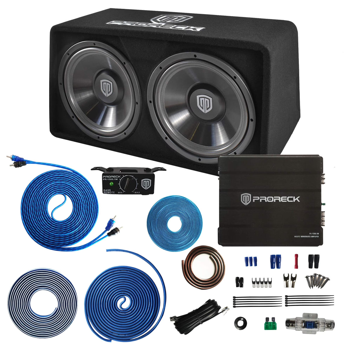PRORECK PR-122M Complete 1500W Dual 12" Car Subwoofer