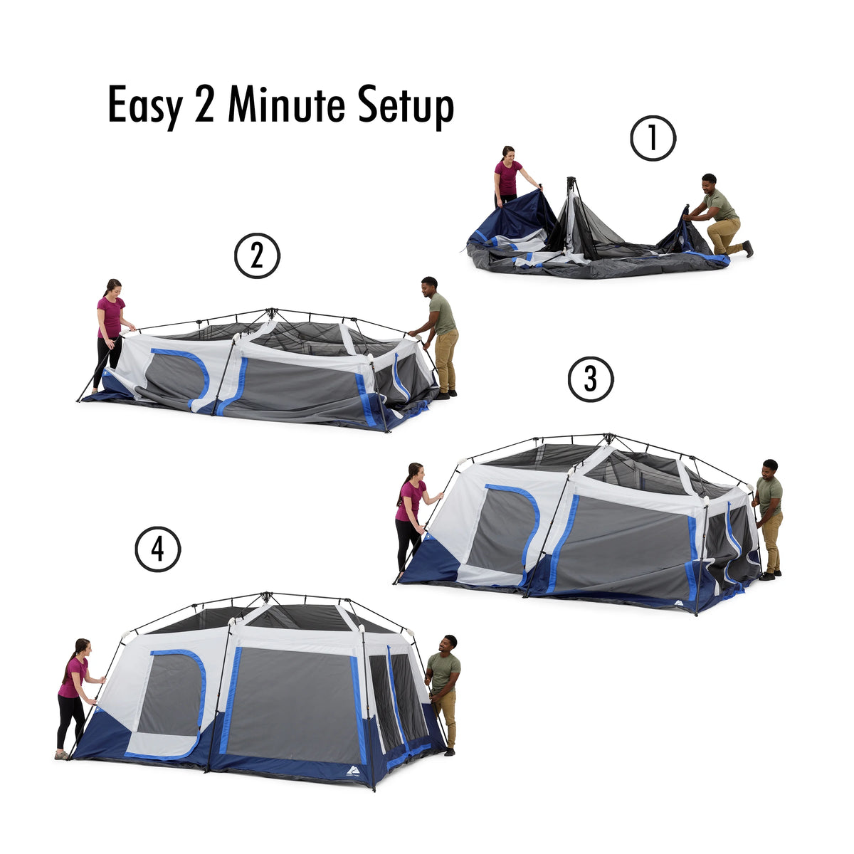 Ozark Trail 10-Person Cabin Tent with LED Lighted Poles