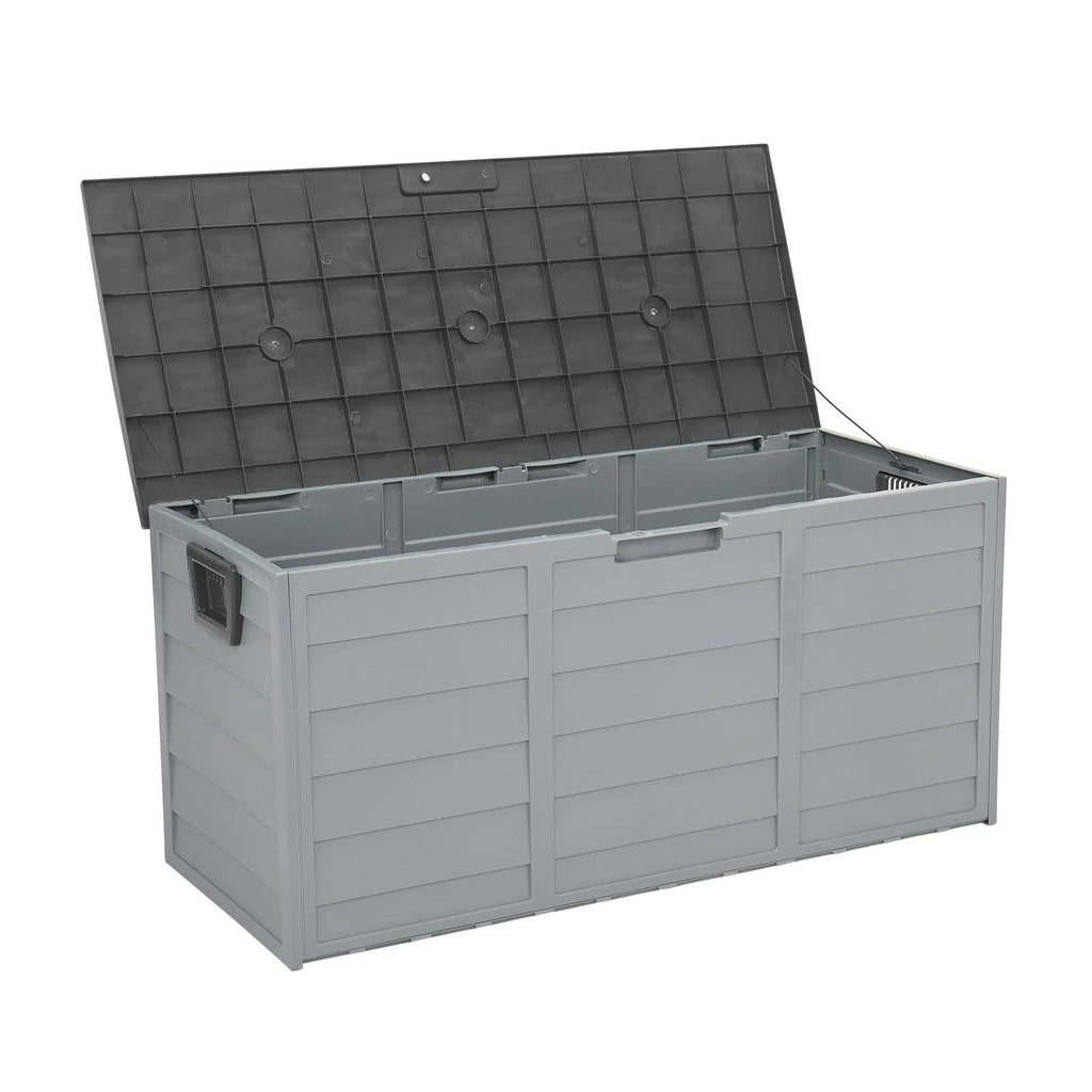 Ktaxon 75gal Outdoor Garden Resin Storage Deck Box Tools Black